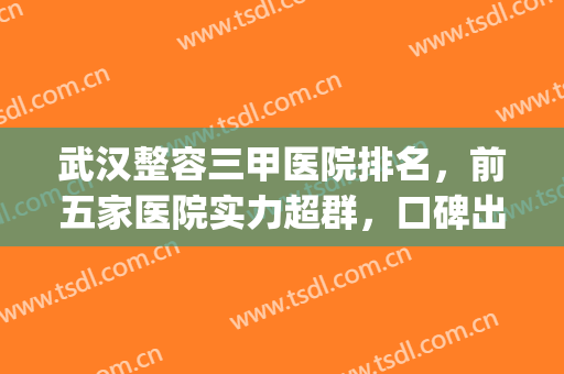 武汉整容三甲医院排名，前五家医院实力超群，口碑出圈，值得推荐！(武汉公立三甲整形医院哪家最好的医院)