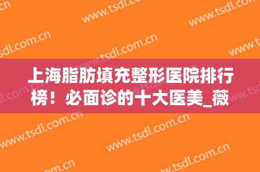 上海脂肪填充整形医院排行榜！必面诊的十大医美_薇琳/伊莱美价格同步