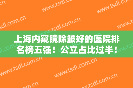上海内窥镜除皱好的医院排名榜五强！公立占比过半！可查上海九院价格