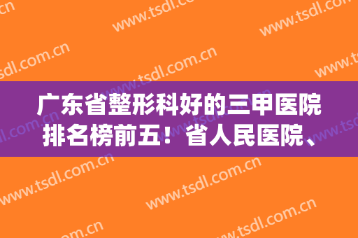广东省整形科好的三甲医院排名榜前五！省人民医院、中山一院入榜(广东排名第一的整形医院)