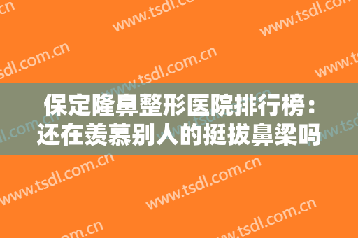 保定隆鼻整形医院排行榜：还在羡慕别人的挺拔鼻梁吗？现在你也能拥有！