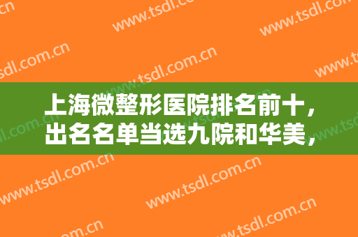 上海微整形医院排名前十，出名名单当选九院和华美，进一步了解可查！