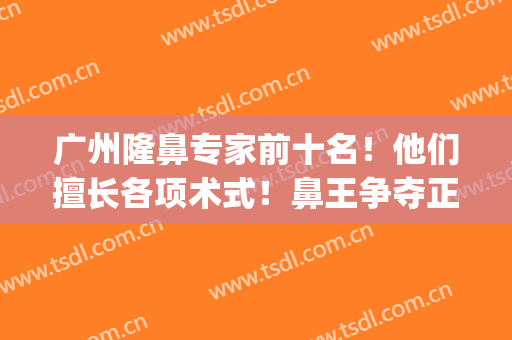 广州隆鼻专家前十名！他们擅长各项术式！鼻王争夺正式开始！(广州各隆鼻专家手法)