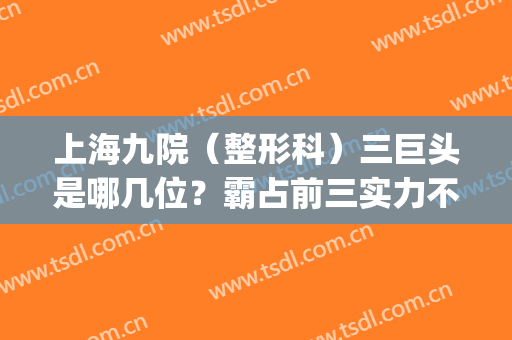 上海九院（整形科）三巨头是哪几位？霸占前三实力不可小觑！(上海第九整形医院是三甲医院吗)