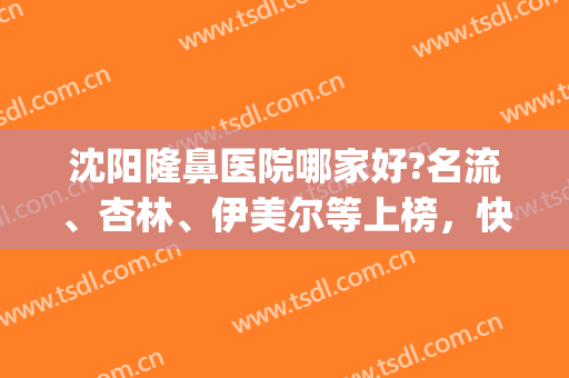沈阳隆鼻医院哪家好?名流、杏林、伊美尔等上榜，快来看！(沈阳杏林做鼻子谁做的最好)