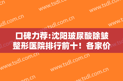 口碑力荐:沈阳玻尿酸除皱整形医院排行前十！各家价格福利请查收