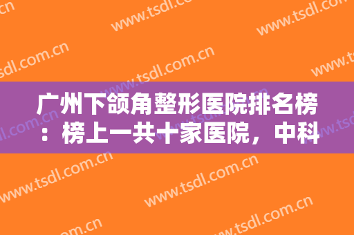 广州下颌角整形医院排名榜：榜上一共十家医院，中科美医疗美容门诊部位列榜首！