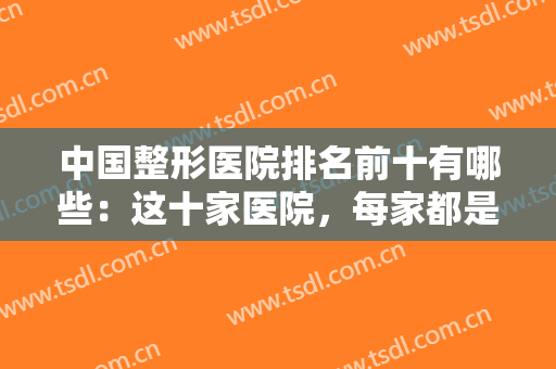 中国整形医院排名前十有哪些：这十家医院，每家都是精品！一起来看看吧！