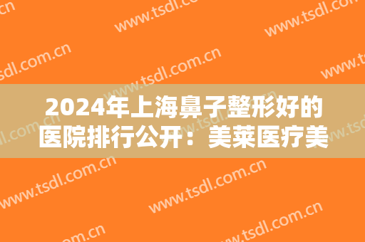2024年上海鼻子整形好的医院排行公开：美莱医疗美容门诊部和首尔丽格医疗美容医院在榜！
