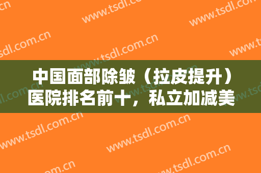中国面部除皱（拉皮提升）医院排名前十，私立加减美不输公立，打造独到特色！