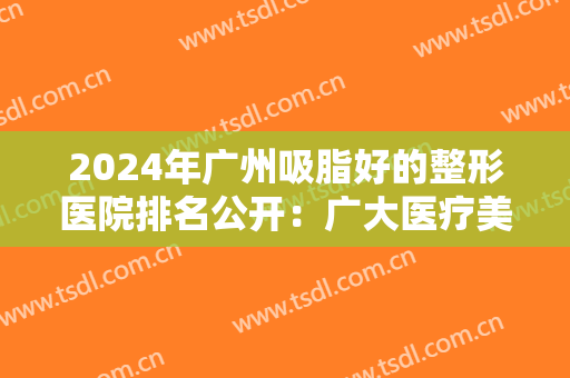 2024年广州吸脂好的整形医院排名公开：广大医疗美容医院第十，华美医疗美容医院第九