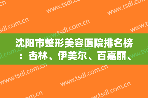沈阳市整形美容医院排名榜：杏林、伊美尔、百嘉丽、名流等(沈阳有几家杏林整形医院)