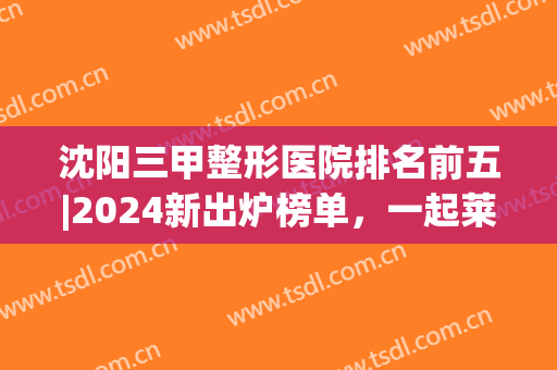 沈阳三甲整形医院排名前五|2024新出炉榜单，一起莱看看吧！(沈阳哪家三甲医院整形科好)