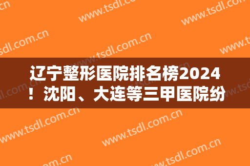 辽宁整形医院排名榜2024！沈阳、大连等三甲医院纷纷上榜！附隆鼻案例和价格表！