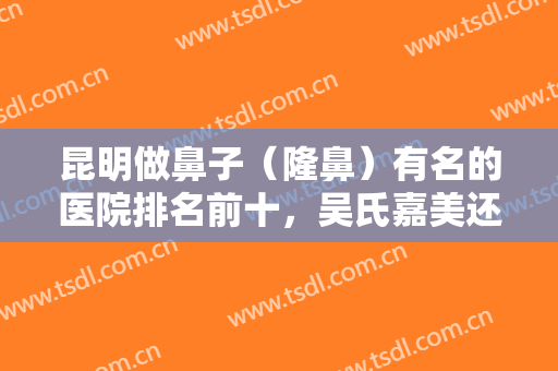 昆明做鼻子（隆鼻）有名的医院排名前十，吴氏嘉美还是铜雀台？谁是榜一比较好的？