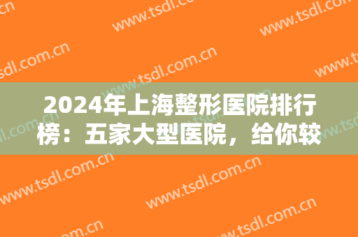 2024年上海整形医院排行榜：五家大型医院，给你较好较没问题的医美体验
