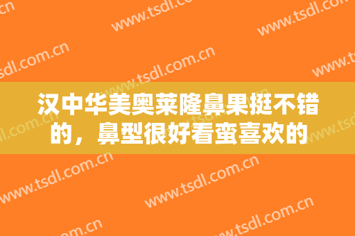 汉中华美奥莱隆鼻果挺不错的，鼻型很好看蛮喜欢的