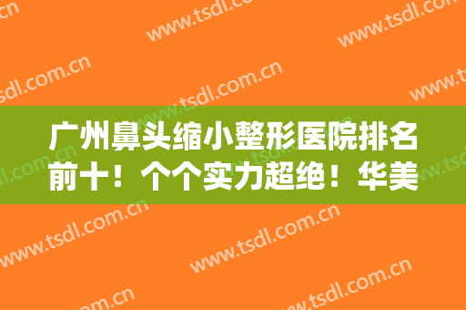广州鼻头缩小整形医院排名前十！个个实力超绝！华美、美莱、韩妃领衔(广州韩妃整形医生排名)