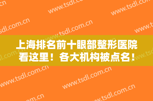 上海排名前十眼部整形医院看这里！各大机构被点名！哪些好你们说了算！
