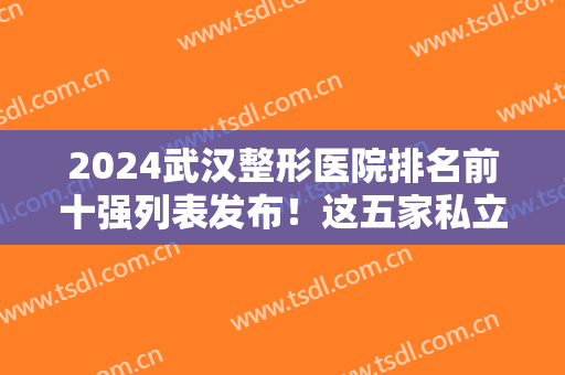 2024武汉整形医院排名前十强列表发布！这五家私立医美上榜理由令人意外