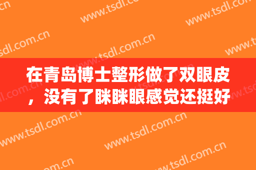 在青岛博士整形做了双眼皮，没有了眯眯眼感觉还挺好看的呢(青岛做双眼皮好的医生)