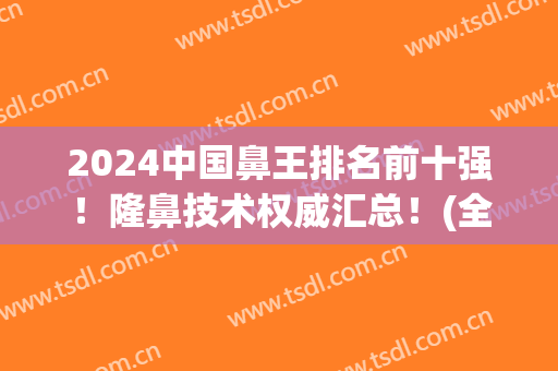 2024中国鼻王排名前十强！隆鼻技术权威汇总！(全国隆鼻专家前十名)