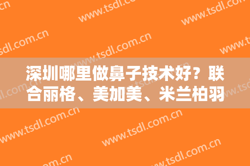 深圳哪里做鼻子技术好？联合丽格、美加美、米兰柏羽排名前三！口碑好价格合理