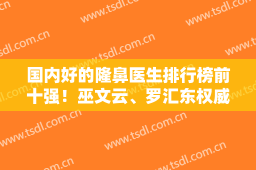 国内好的隆鼻医生排行榜前十强！巫文云、罗汇东权威大咖十位任选~价格速览