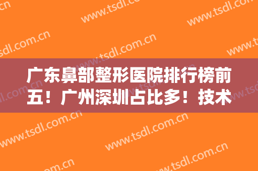 广东鼻部整形医院排行榜前五！广州深圳占比多！技术风格各不同！(广东前十名的整形医院)