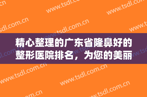 精心整理的广东省隆鼻好的整形医院排名，为您的美丽之路铺上红毯(广东隆鼻最好的医生)