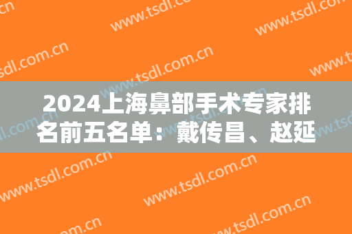 2024上海鼻部手术专家排名前五名单：戴传昌、赵延峰、李圣利等都是大咖！
