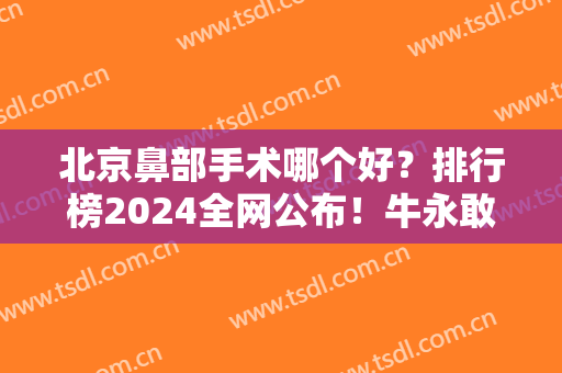 北京鼻部手术哪个好？排行榜2024全网公布！牛永敢、李战强、王英勇价格表参考