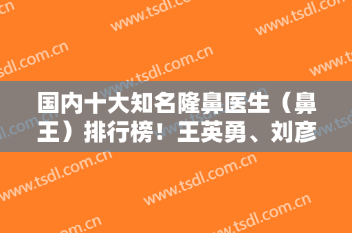 国内十大知名隆鼻医生（鼻王）排行榜！王英勇、刘彦军等大咖口碑好技术牛
