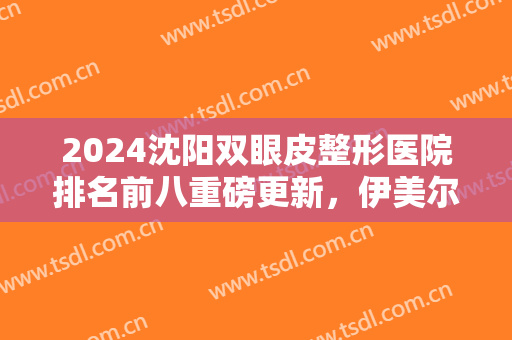 2024沈阳双眼皮整形医院排名前八重磅更新，伊美尔第五，元辰前三锁定！