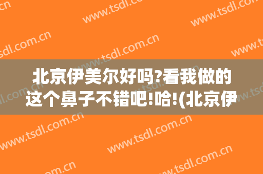 北京伊美尔好吗?看我做的这个鼻子不错吧!哈!(北京伊美尔整形)