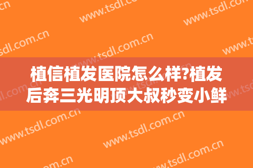 植信植发医院怎么样?植发后奔三光明顶大叔秒变小鲜肉(植发 贴吧)