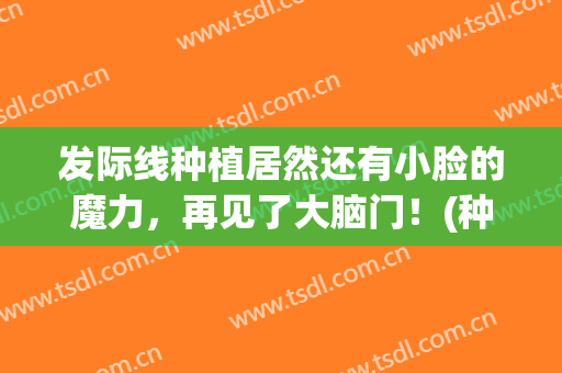 发际线种植居然还有小脸的魔力，再见了大脑门！(种植发际线可以改变脸型吗)