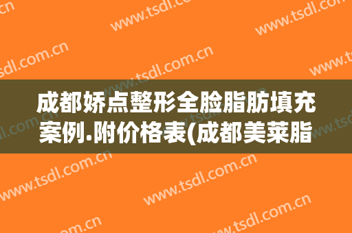 成都娇点整形全脸脂肪填充案例.附价格表(成都美莱脂肪填充)