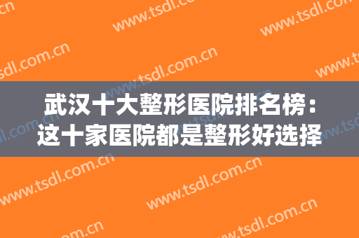 武汉十大整形医院排名榜：这十家医院都是整形好选择，不妨来看看吧(武汉整形最好的医院)
