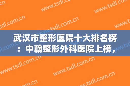 武汉市整形医院十大排名榜：中翰整形外科医院上榜，其他医院都是哪些？