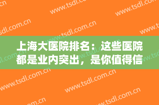上海大医院排名：这些医院都是业内突出，是你值得信赖的选择！(上海知名的大医院有哪些)