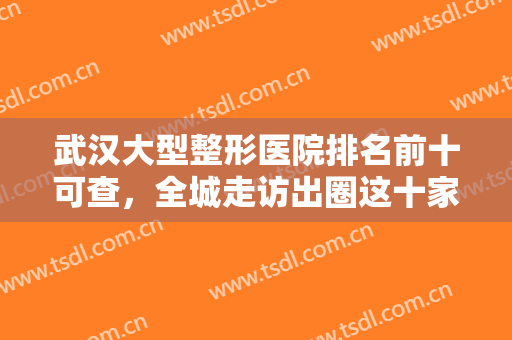 武汉大型整形医院排名前十可查，全城走访出圈这十家，口碑各方面都厉害！
