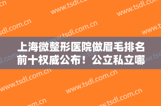 上海微整形医院做眉毛排名前十权威公布！公立私立哪家好？九院封神了