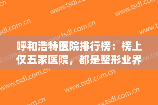 呼和浩特医院排行榜：榜上仅五家医院，都是整形业界的口碑之选！(呼和浩特哪家整形好)