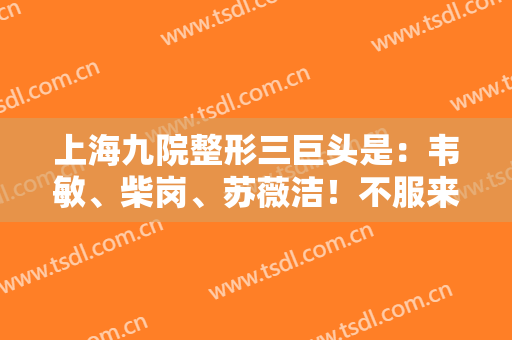 上海九院整形三巨头是：韦敏、柴岗、苏薇洁！不服来辩~