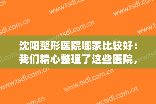 沈阳整形医院哪家比较好：我们精心整理了这些医院，不妨来看看吧！(沈阳比较好的整形医院)