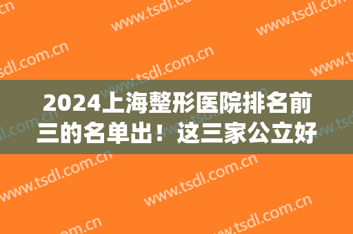2024上海整形医院排名前三的名单出！这三家公立好评贼多价格实惠(上海排名前五的整形医院)