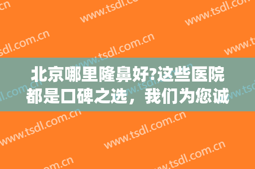 北京哪里隆鼻好?这些医院都是口碑之选，我们为您诚挚推荐！(北京隆鼻哪个专家比较好)