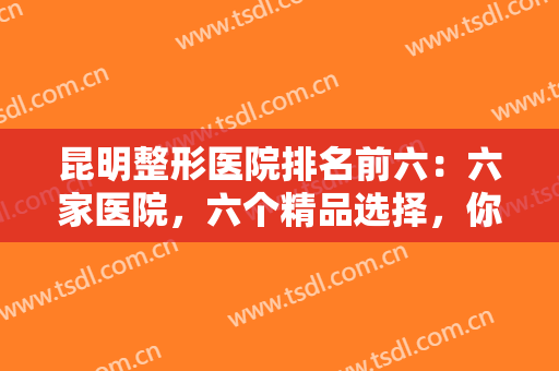 昆明整形医院排名前六：六家医院，六个精品选择，你较中意的是哪一家？
