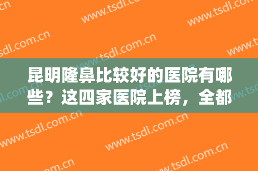 昆明隆鼻比较好的医院有哪些？这四家医院上榜，全都是精品之选！(昆明哪家做鼻子医院好啊)